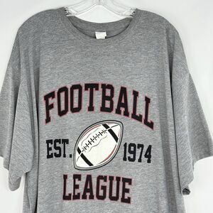 H&M Mens Graphic Football T-Shirt Size L Gray Short Sleeve